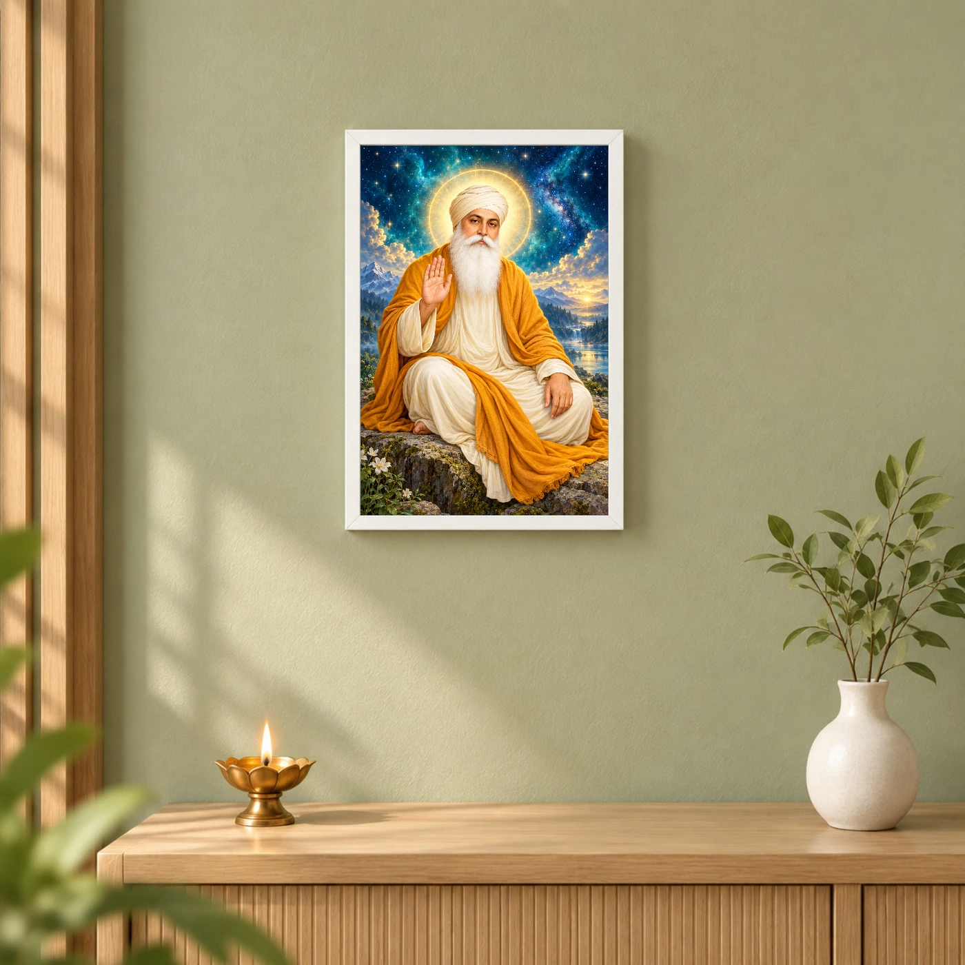 Guru Nanak Dev Cosmic Celestial Aura Photo Frame, view 6