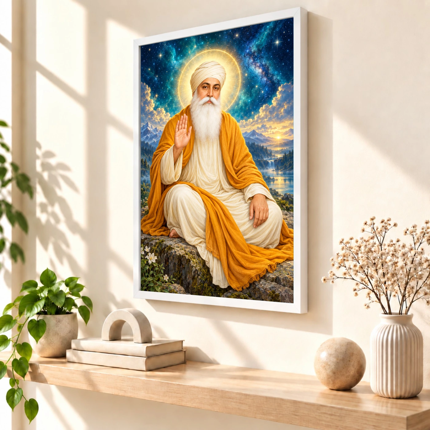 Guru Nanak Dev Cosmic Celestial Aura Photo Frame, view 7