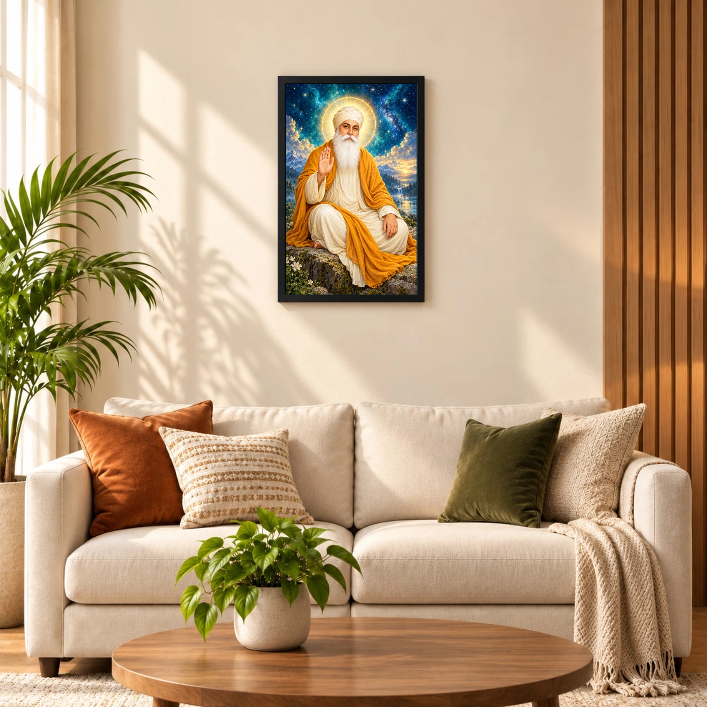 Guru Nanak Dev Cosmic Celestial Aura Photo Frame, view 8