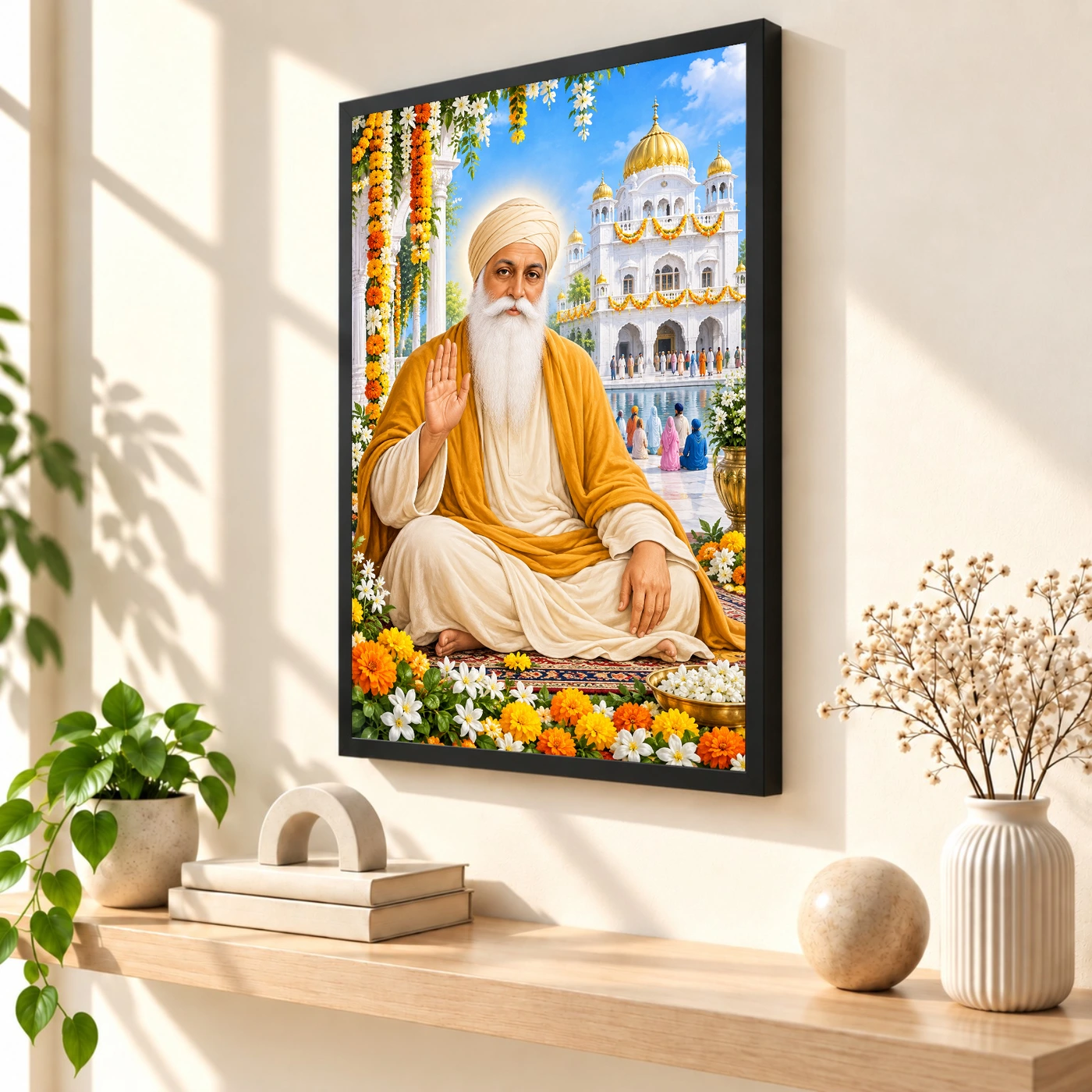 Guru Nanak Dev Grand Festival Flower Decoration Photo Frame, view 2