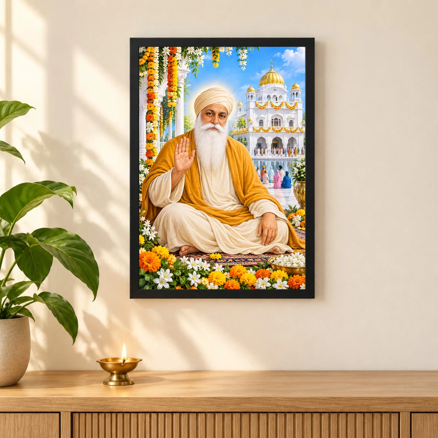 Guru Nanak Dev Grand Festival Flower Decoration Photo Frame, view 3