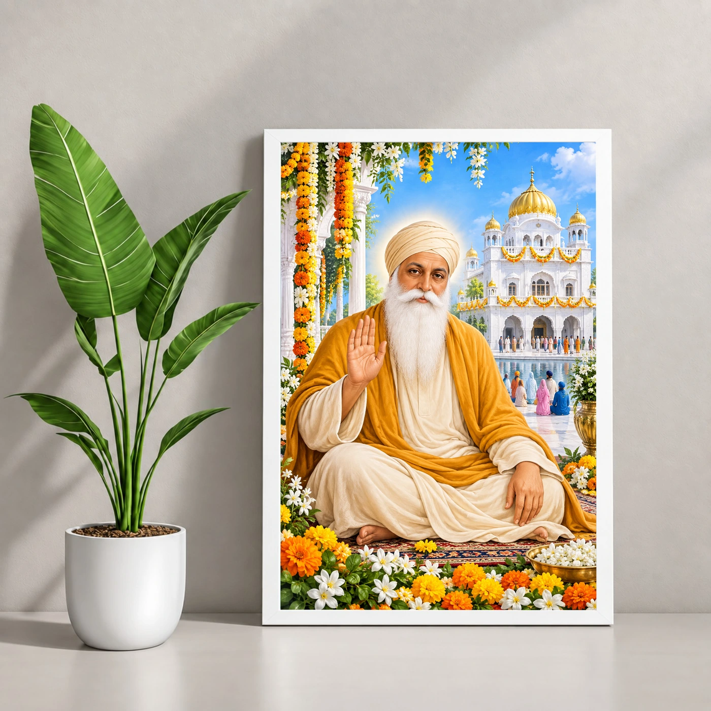 Guru Nanak Dev Grand Festival Flower Decoration Photo Frame, view 4
