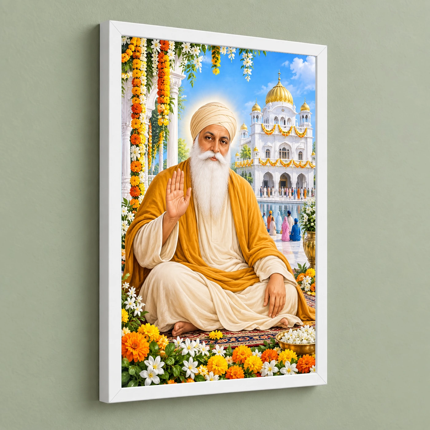 Guru Nanak Dev Grand Festival Flower Decoration Photo Frame, view 5