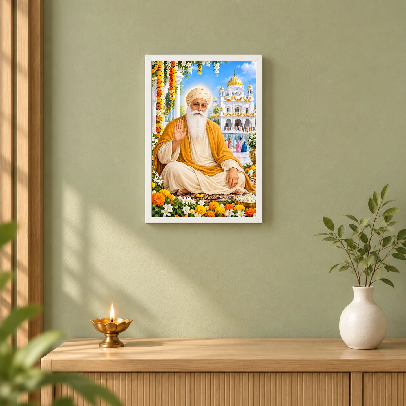 Guru Nanak Dev Grand Festival Flower Decoration Photo Frame, view 6