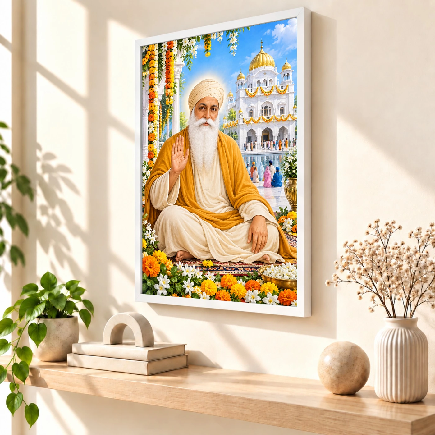 Guru Nanak Dev Grand Festival Flower Decoration Photo Frame, view 7
