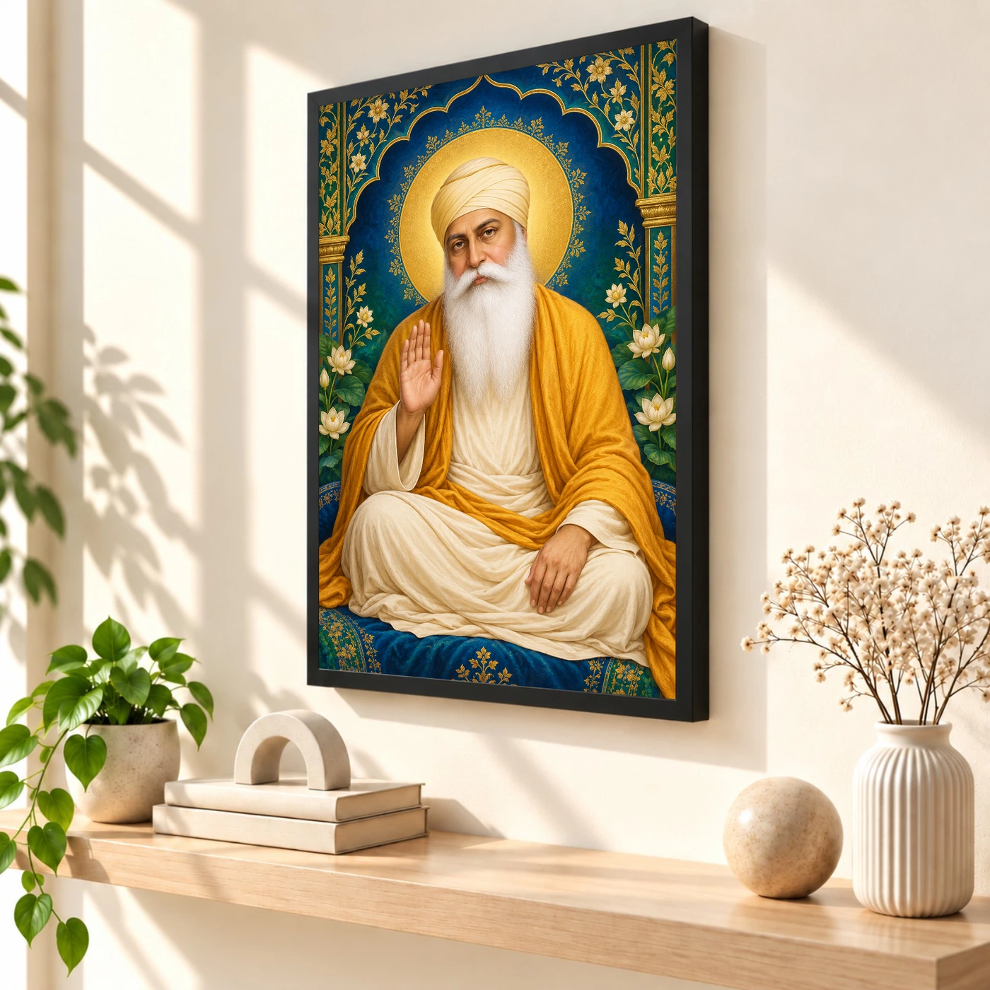 Guru Nanak Dev Royal Jewel-Toned Portrait Photo Frame, view 2
