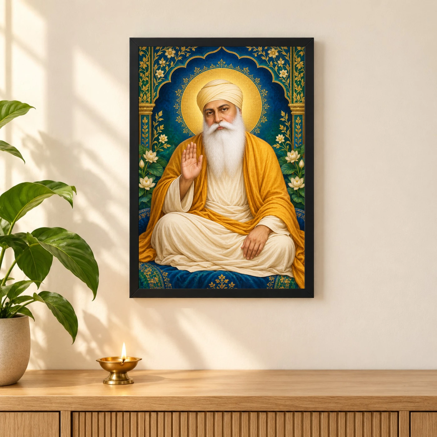 Guru Nanak Dev Royal Jewel-Toned Portrait Photo Frame, view 3