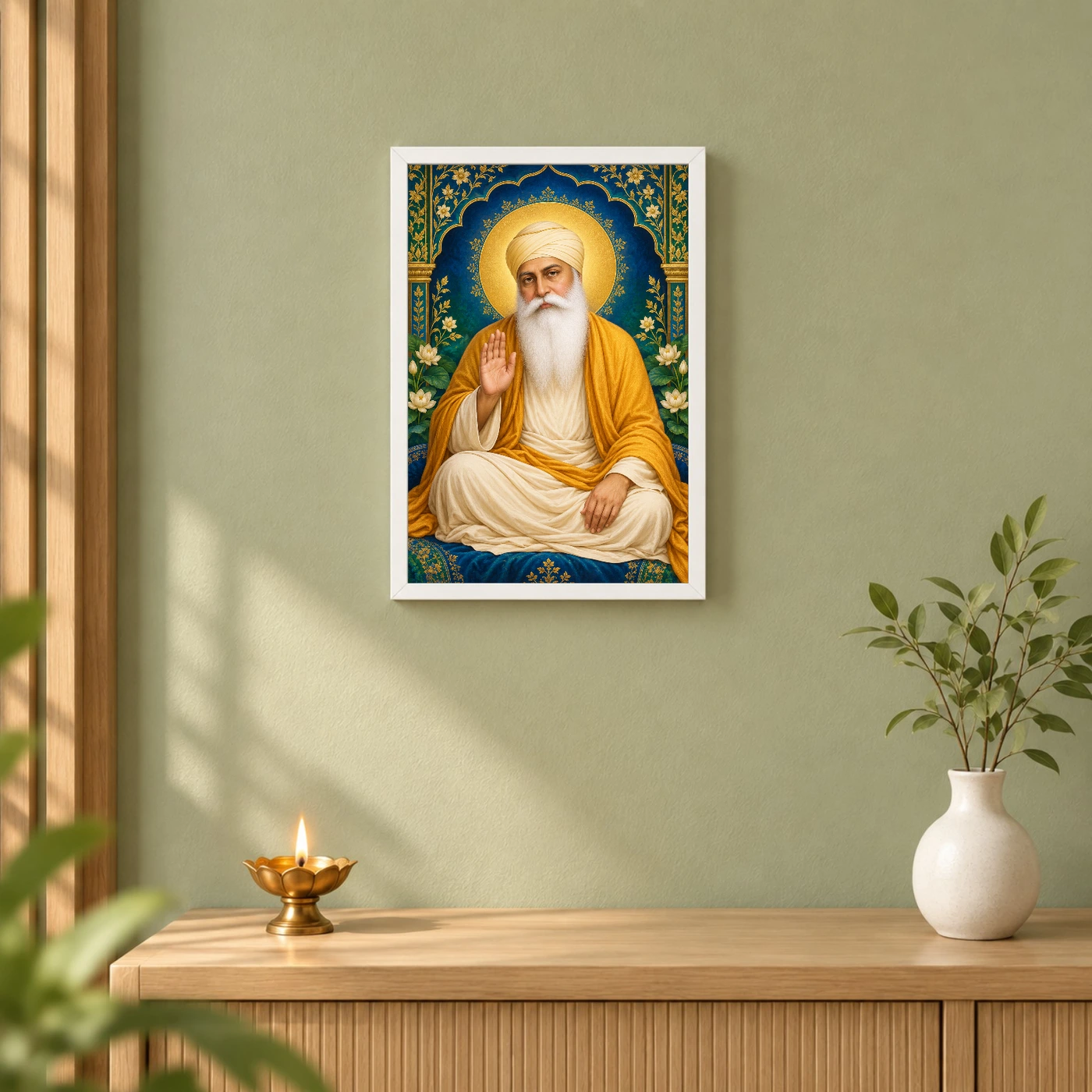 Guru Nanak Dev Royal Jewel-Toned Portrait Photo Frame, view 6