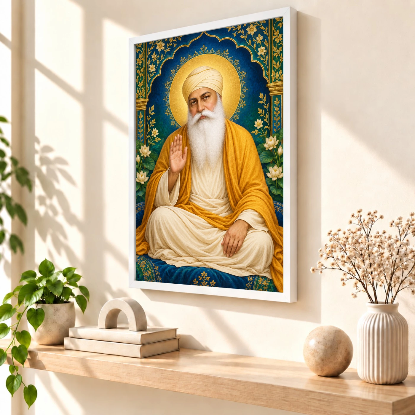 Guru Nanak Dev Royal Jewel-Toned Portrait Photo Frame, view 7