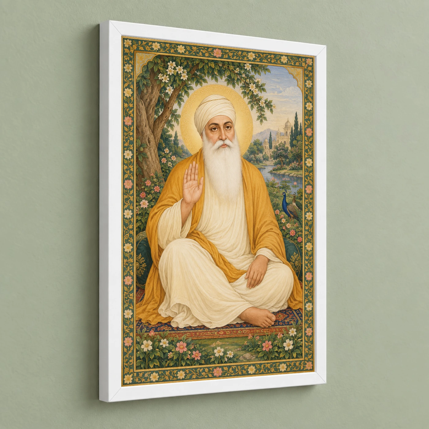 Guru Nanak Dev Traditional Indian Miniature-Inspired Devotional Art Photo Frame, view 5