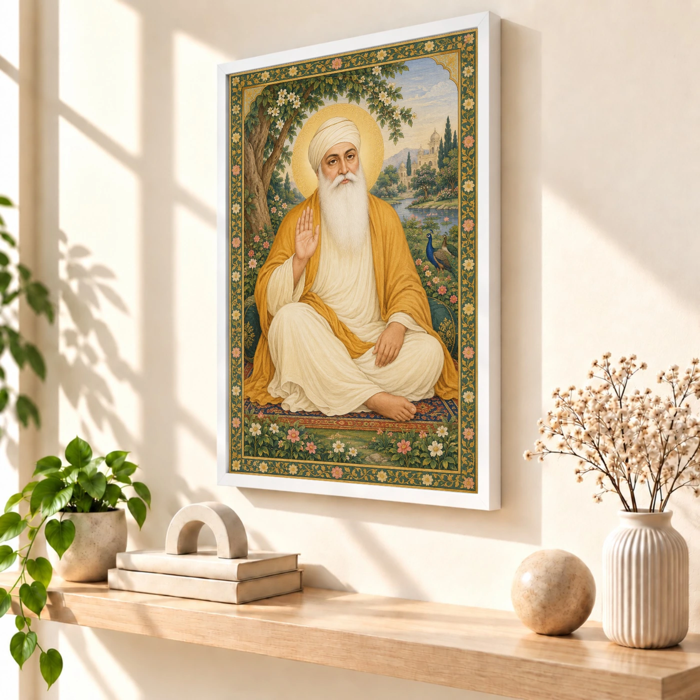 Guru Nanak Dev Traditional Indian Miniature-Inspired Devotional Art Photo Frame, view 7