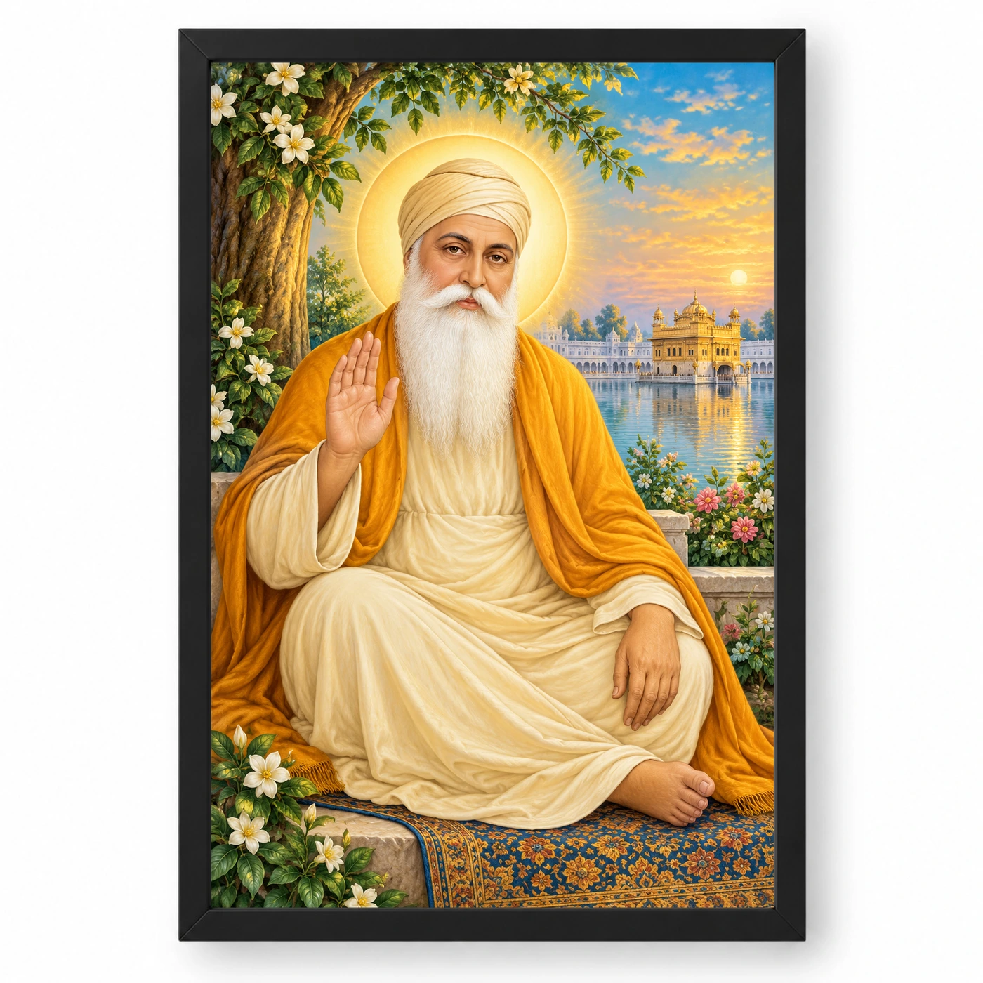 Guru Nanak Dev Vivid Premium Spiritual Poster Art Photo Frame