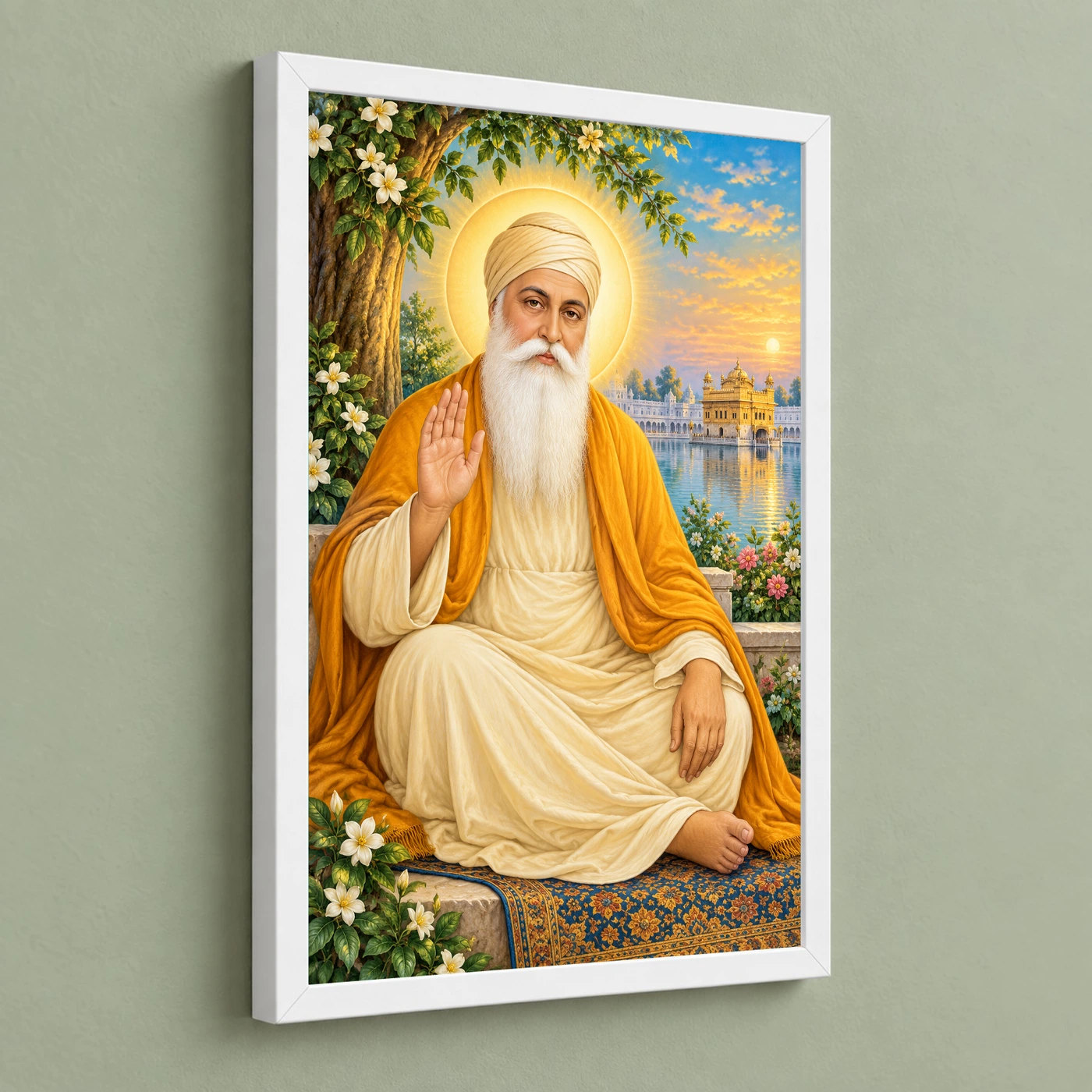 Guru Nanak Dev Vivid Premium Spiritual Poster Art Photo Frame, view 5