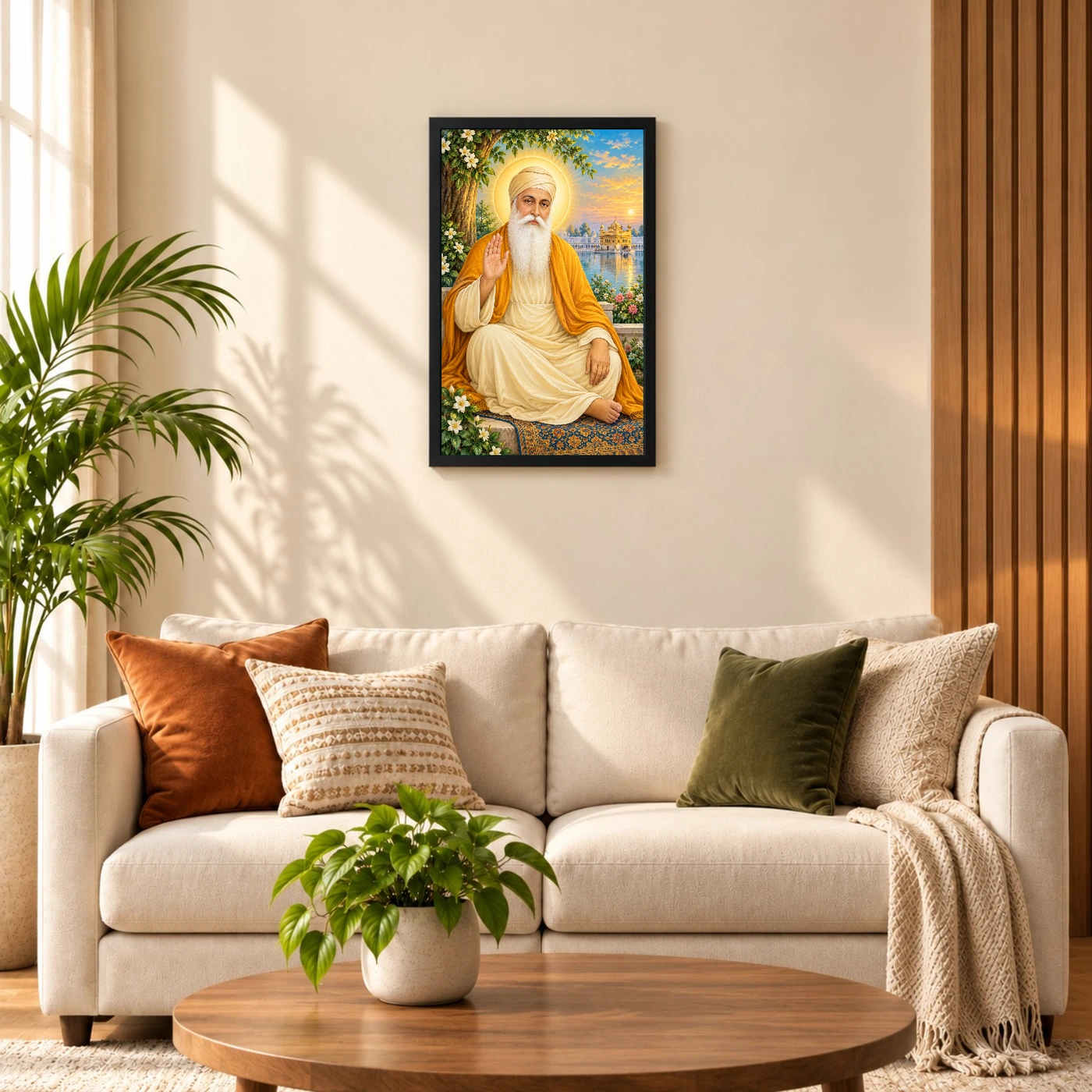 Guru Nanak Dev Vivid Premium Spiritual Poster Art Photo Frame, view 8