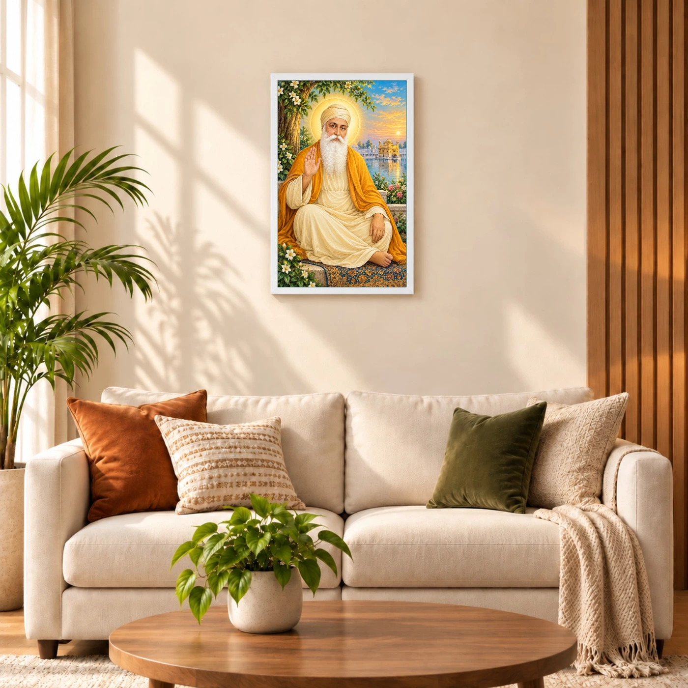 Guru Nanak Dev Vivid Premium Spiritual Poster Art Photo Frame, view 9