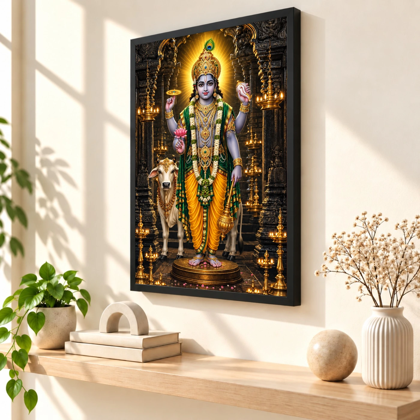 Guruvayurappan Kerala Temple Photo Frame, view 2