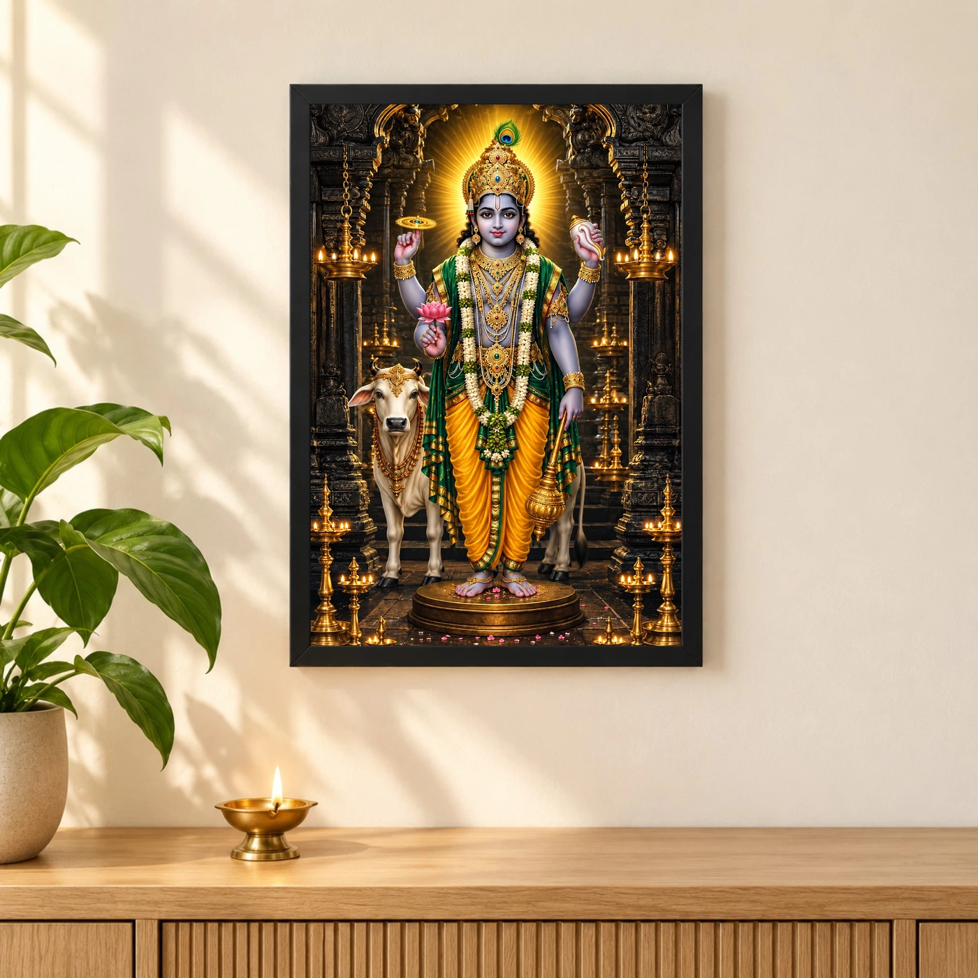 Guruvayurappan Kerala Temple Photo Frame, view 3