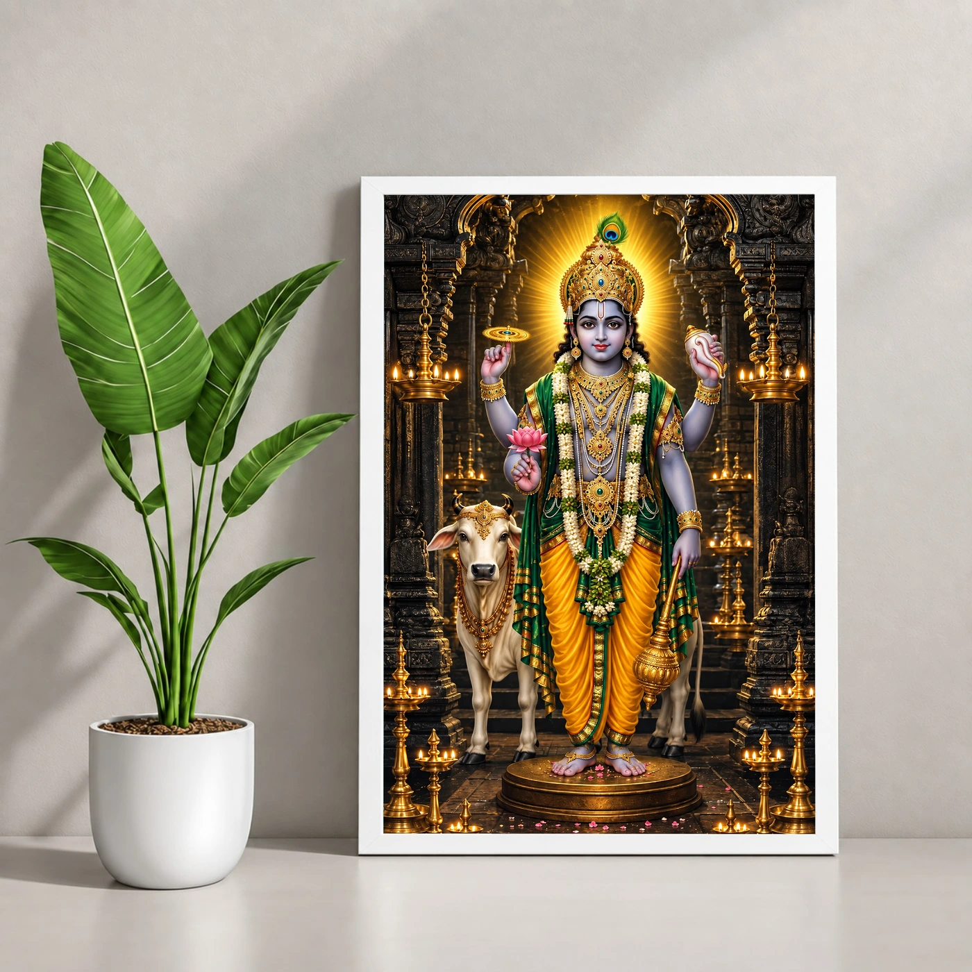 Guruvayurappan Kerala Temple Photo Frame, view 4