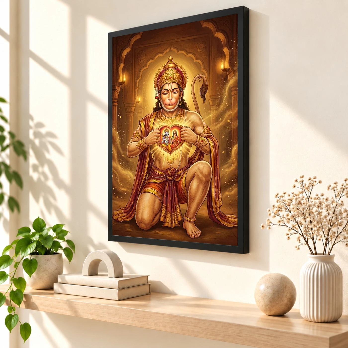 Hanuman Chest Ram Sita Heart Devotional Miracle Art Photo Frame, view 2