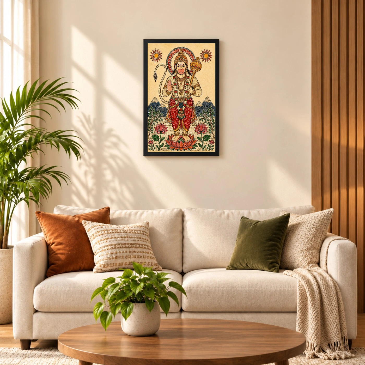 Hanuman — Madhubani Folk Art Frame, view 8