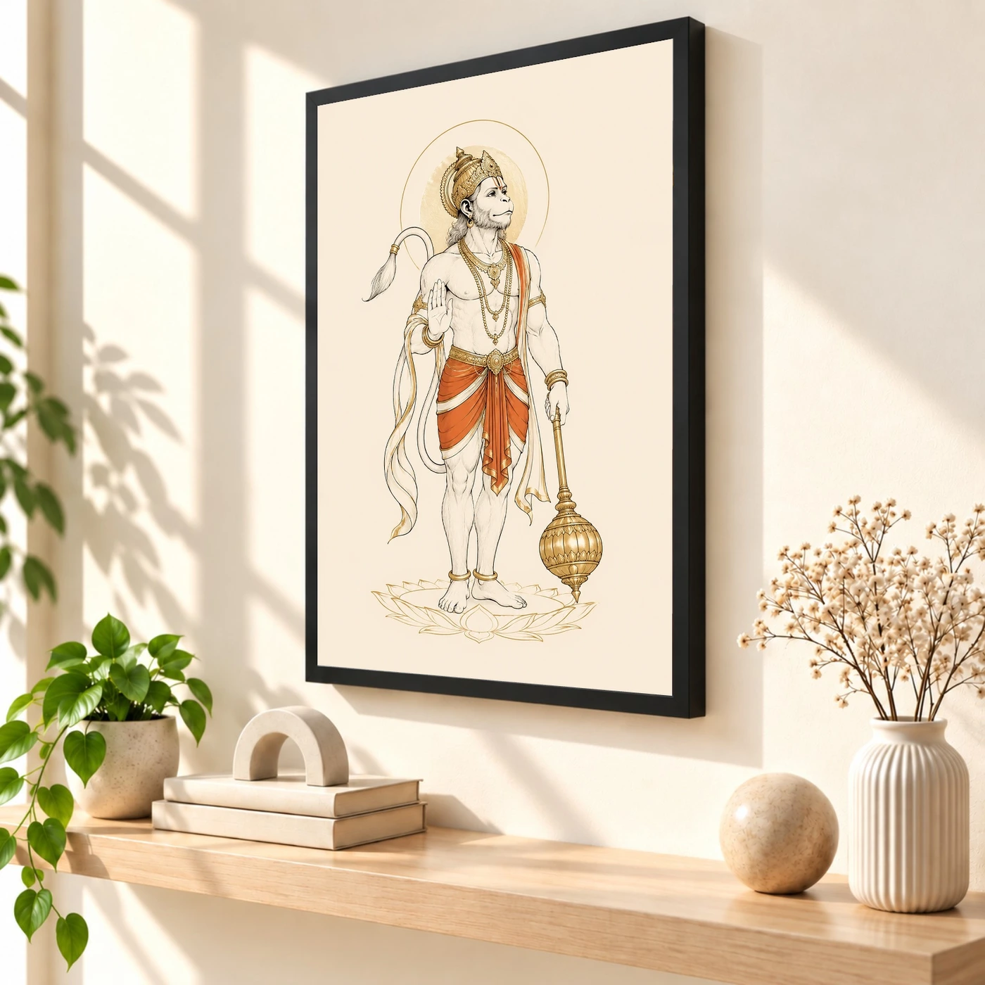 Hanuman — Modern Minimalist Ivory Frame, view 2