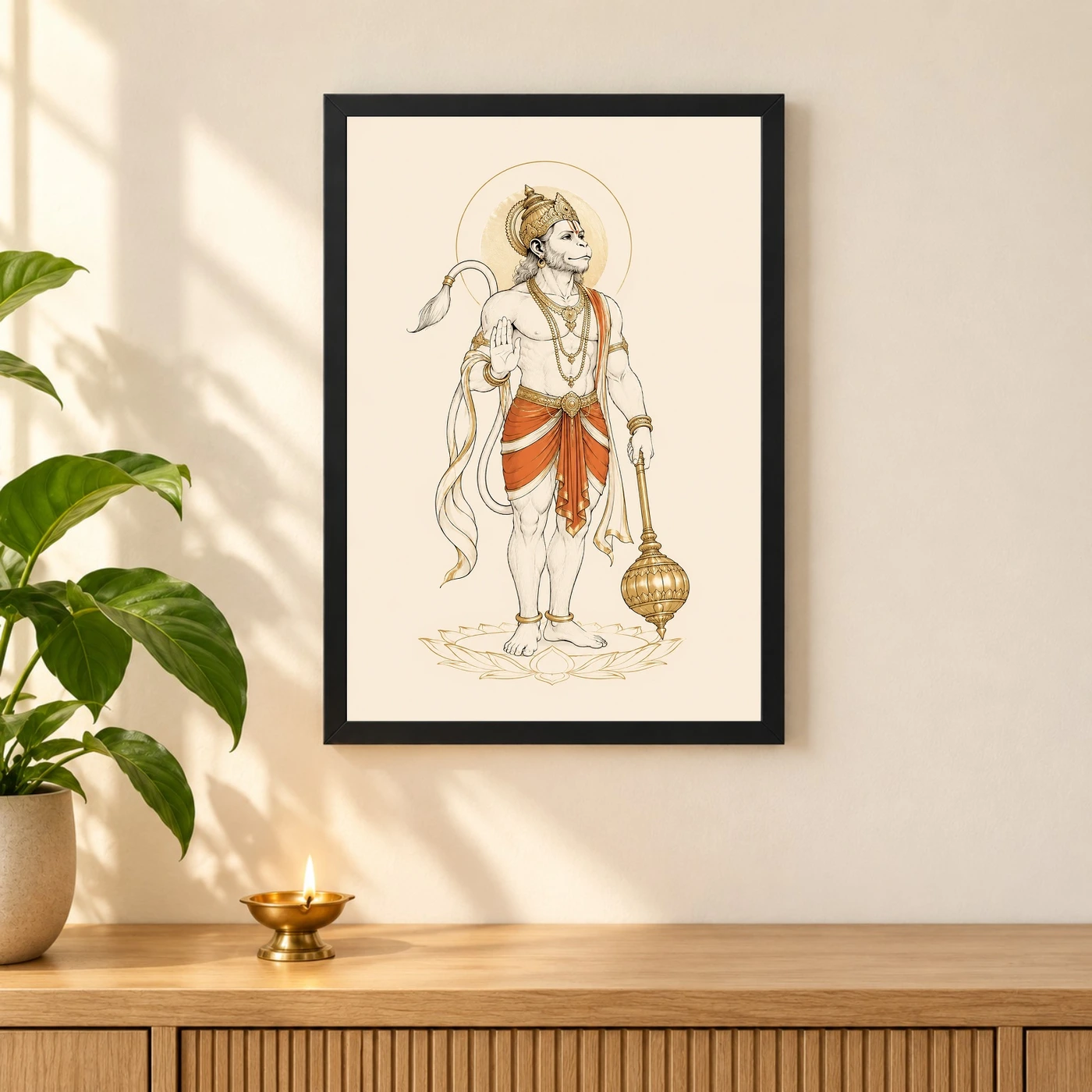 Hanuman — Modern Minimalist Ivory Frame, view 3