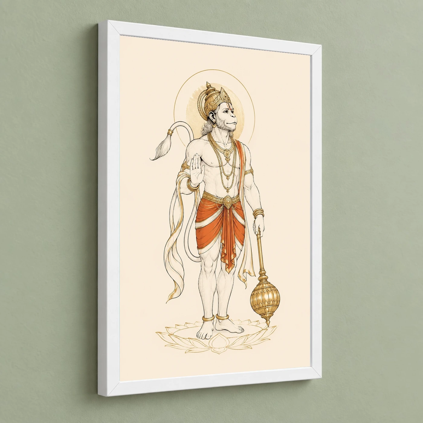 Hanuman — Modern Minimalist Ivory Frame, view 5