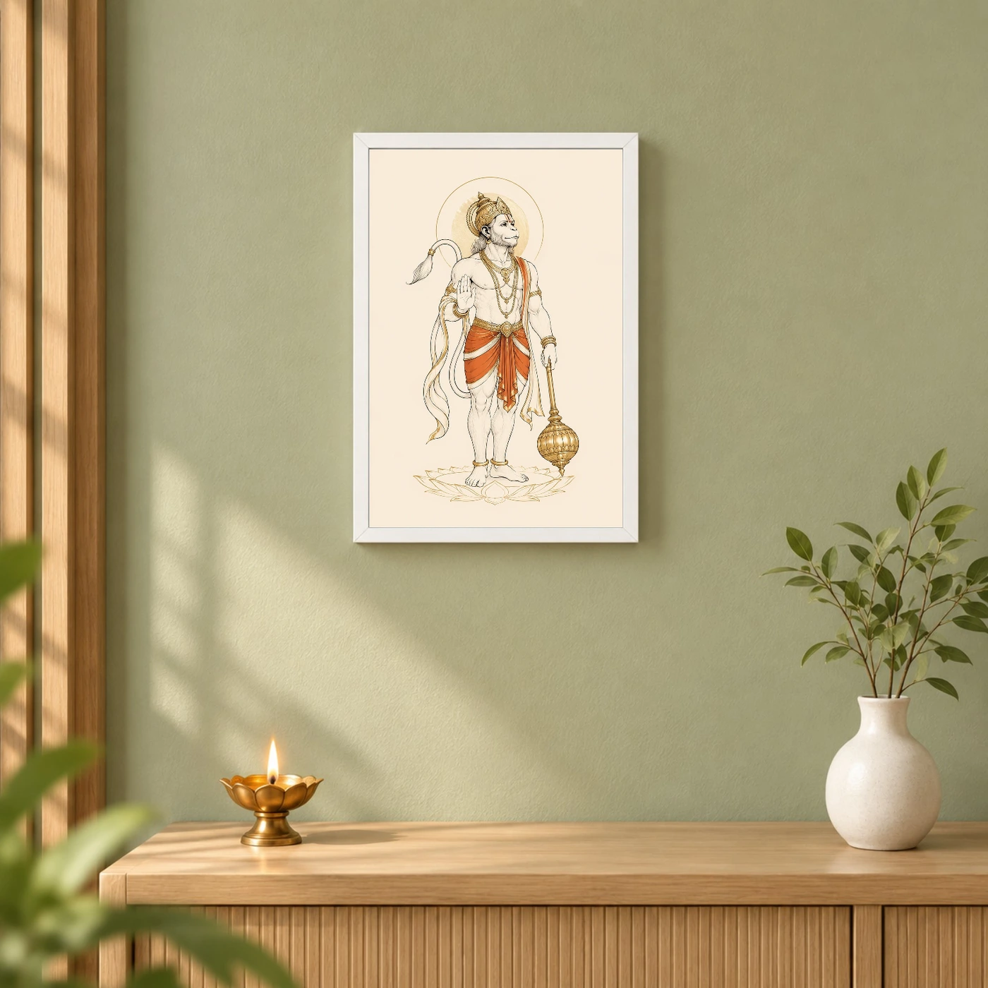 Hanuman — Modern Minimalist Ivory Frame, view 6