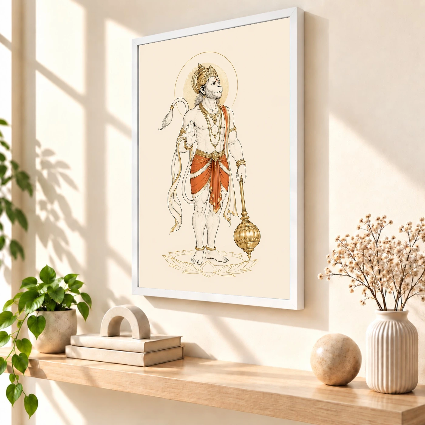 Hanuman — Modern Minimalist Ivory Frame, view 7
