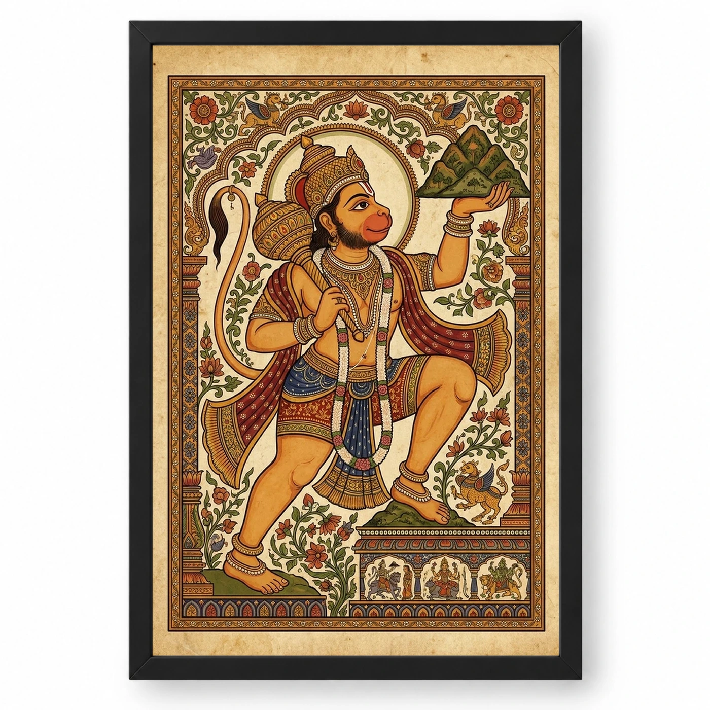 Hanuman Pattachitra Odisha Traditional Folk Art Photo Frame