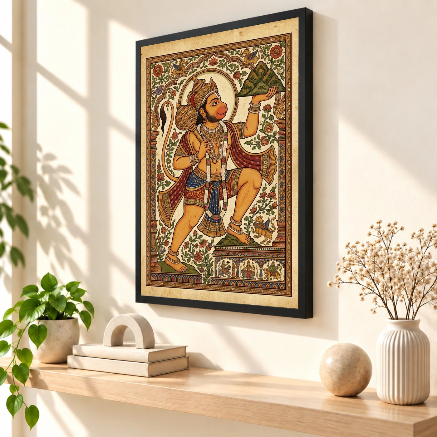 Hanuman Pattachitra Odisha Traditional Folk Art Photo Frame, view 2