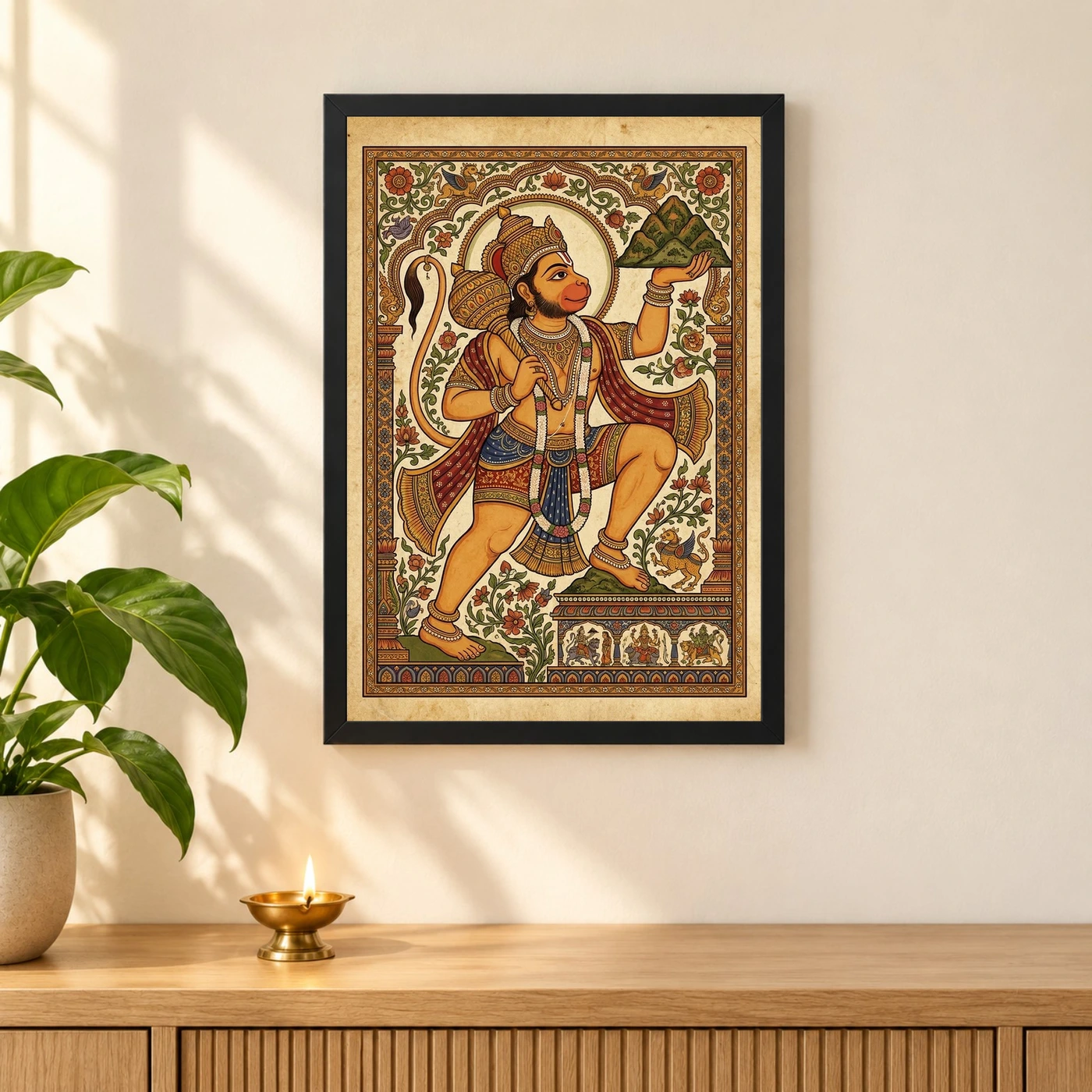 Hanuman Pattachitra Odisha Traditional Folk Art Photo Frame, view 3