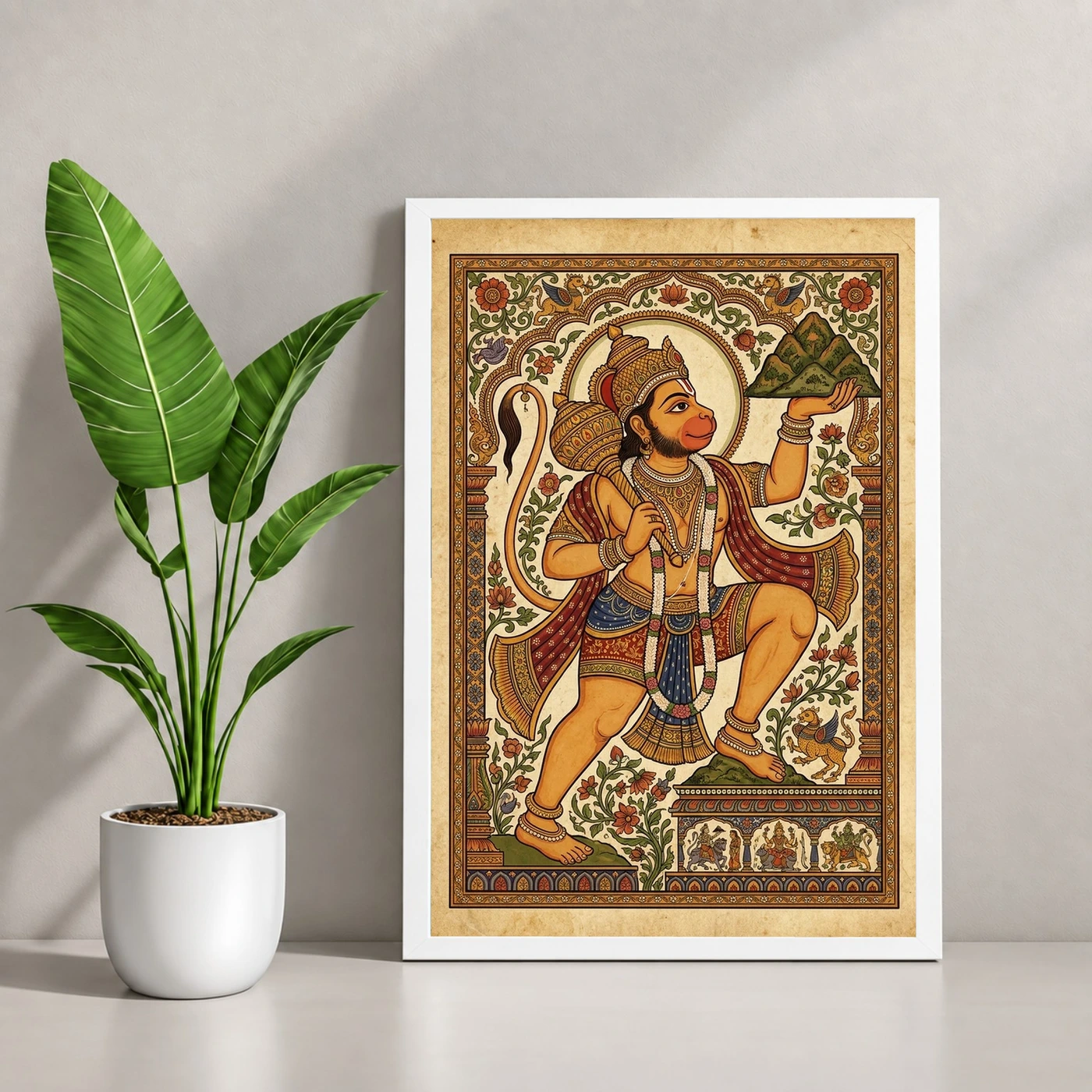 Hanuman Pattachitra Odisha Traditional Folk Art Photo Frame, view 4