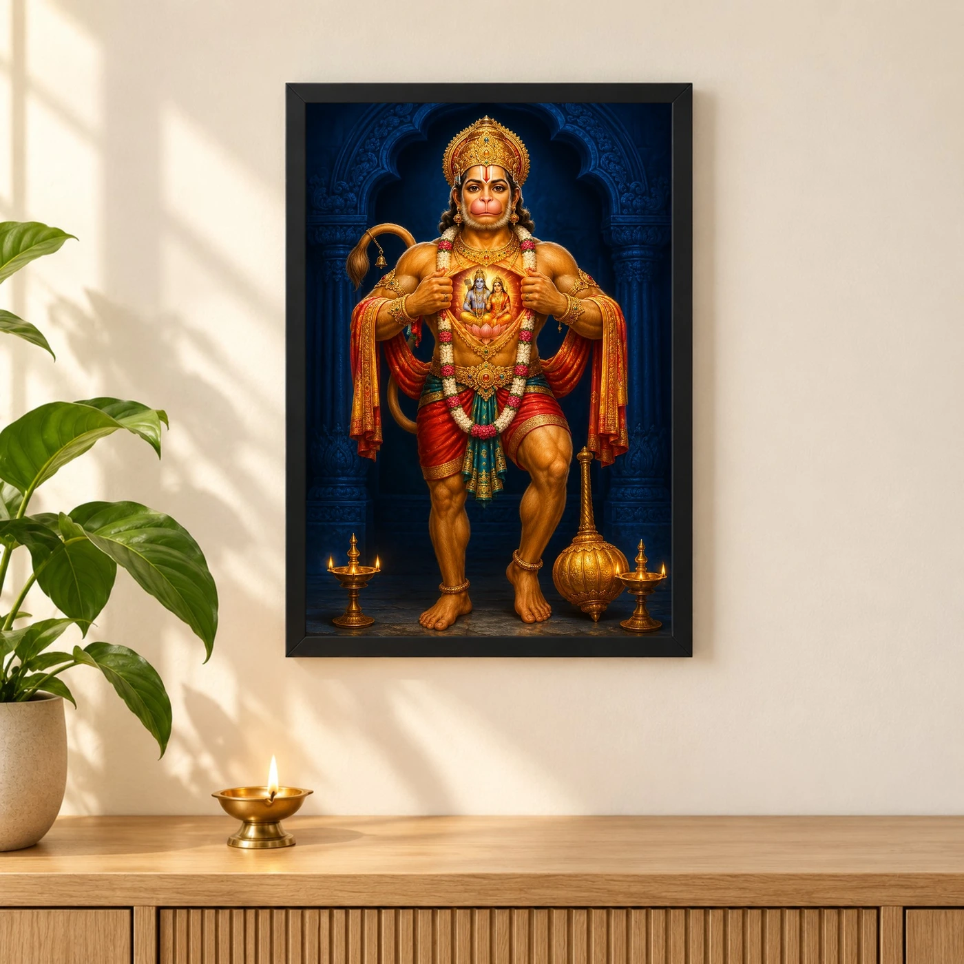 Hanuman — Ram Sita in Heart Frame, view 3
