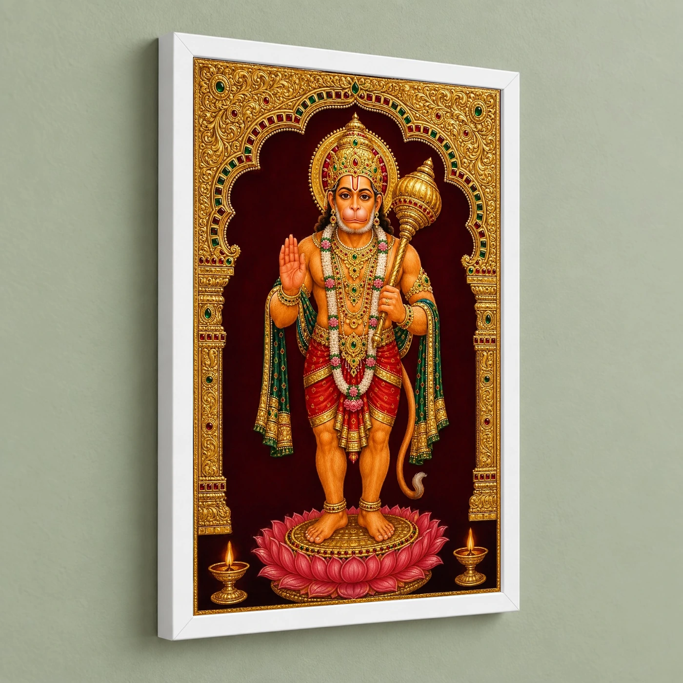 Hanuman — Tanjore Gold Traditional Art Frame, view 5