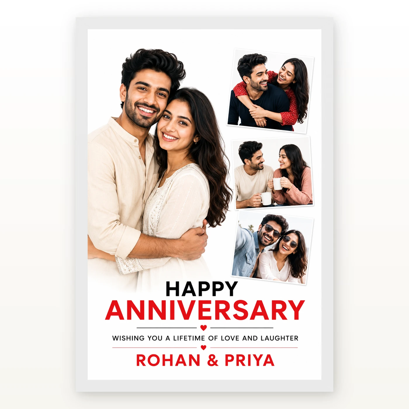 Anniversary Wishes Elegant Script Love Heartfelt Message Photo Frame, view 2