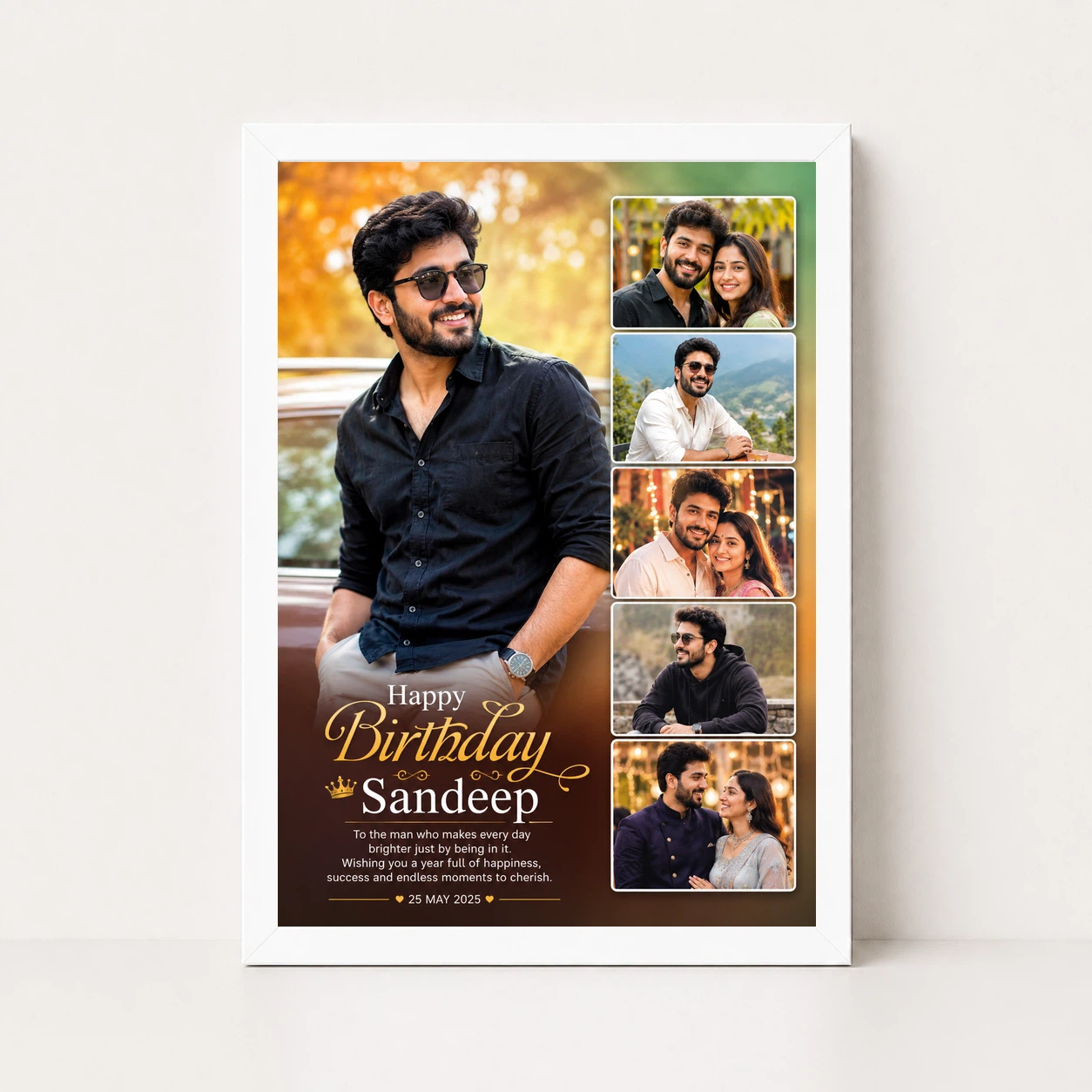 Happy Birthday Boyfriend Photo Frame with Date and Name, view 11