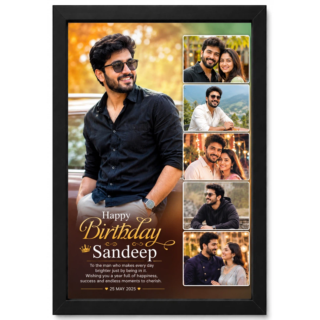 Happy Birthday Boyfriend Photo Frame with Date and Name, view 12