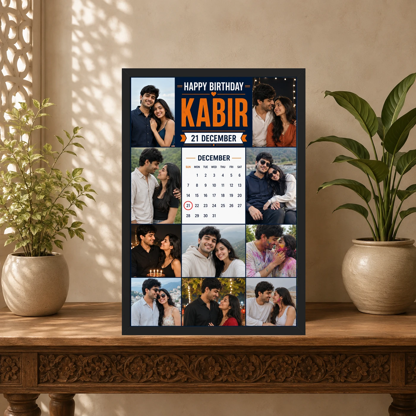 Happy Birthday Boyfriend Photo Frame with Date and Name, view 5