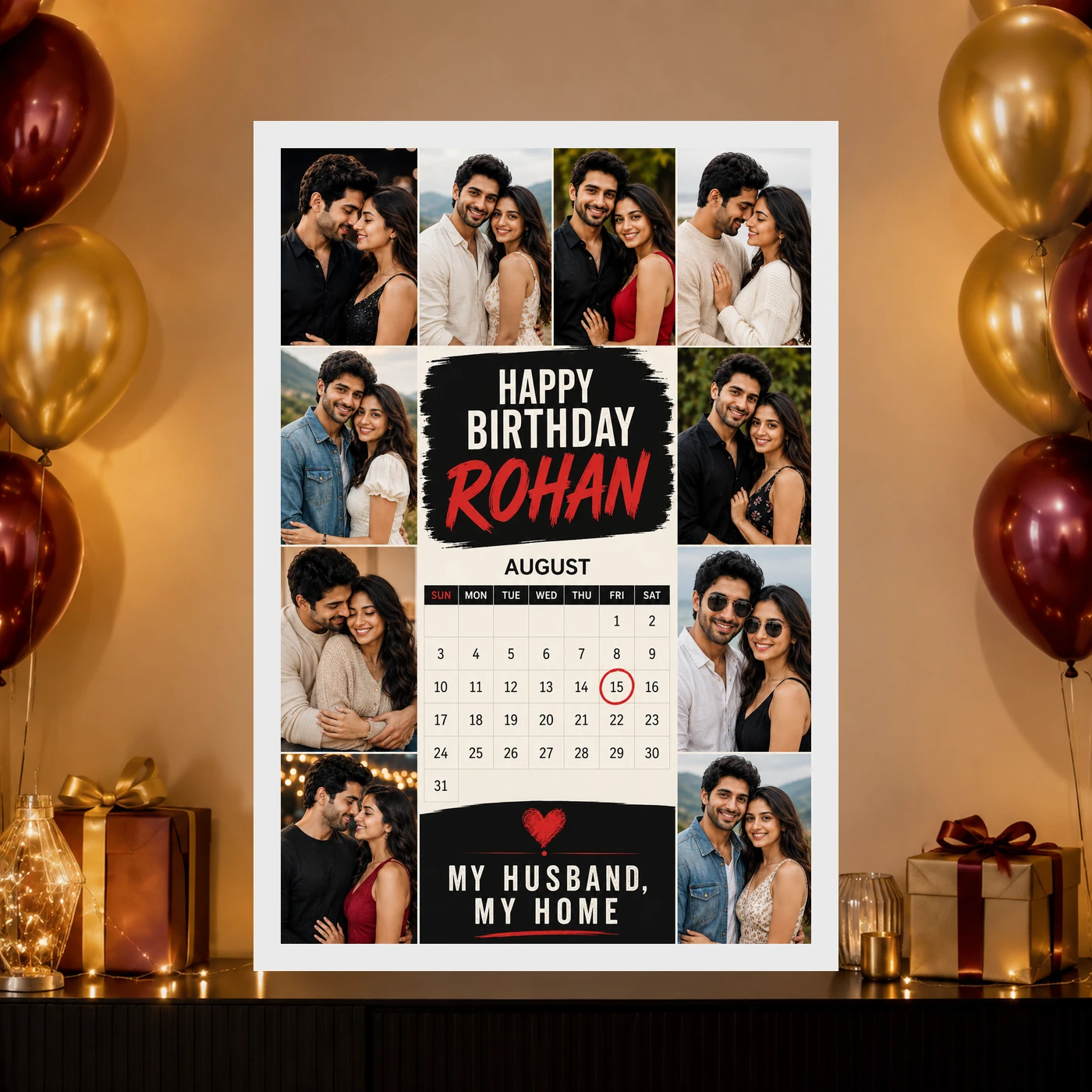 Happy Birthday Husband Photo Frame, view 10