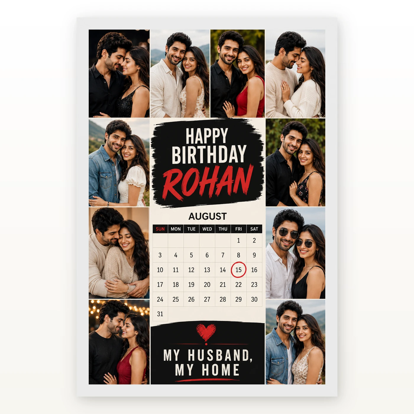 Happy Birthday Husband Photo Frame, view 2