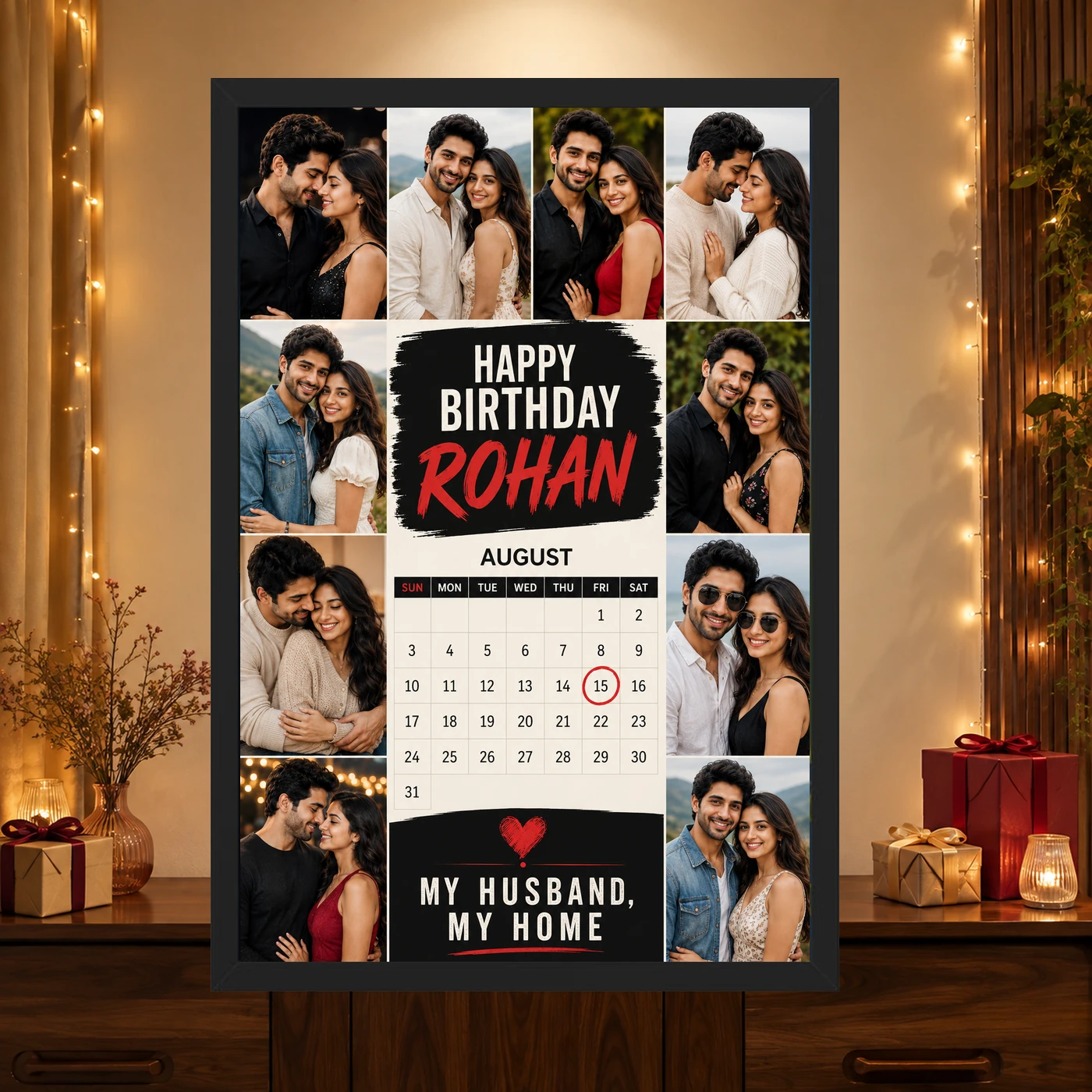 Happy Birthday Husband Photo Frame, view 4