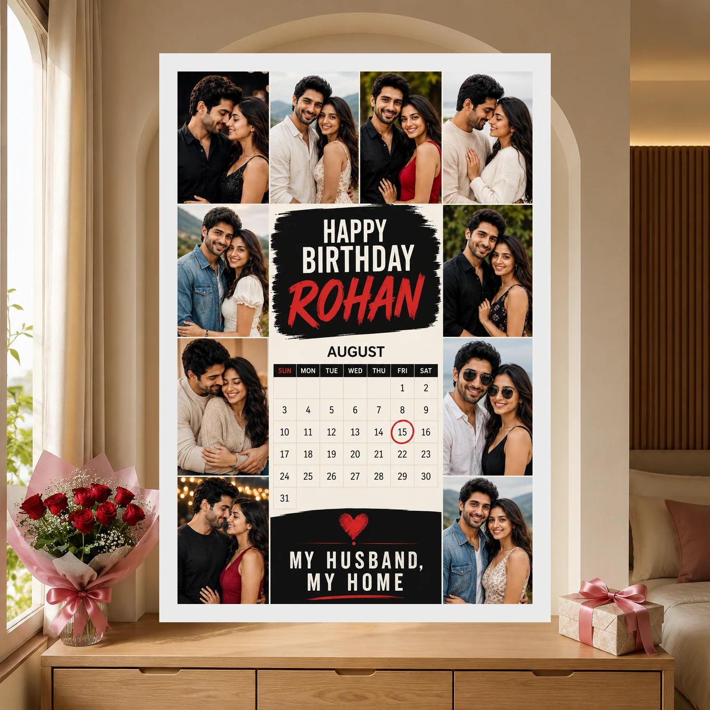 Happy Birthday Husband Photo Frame, view 6