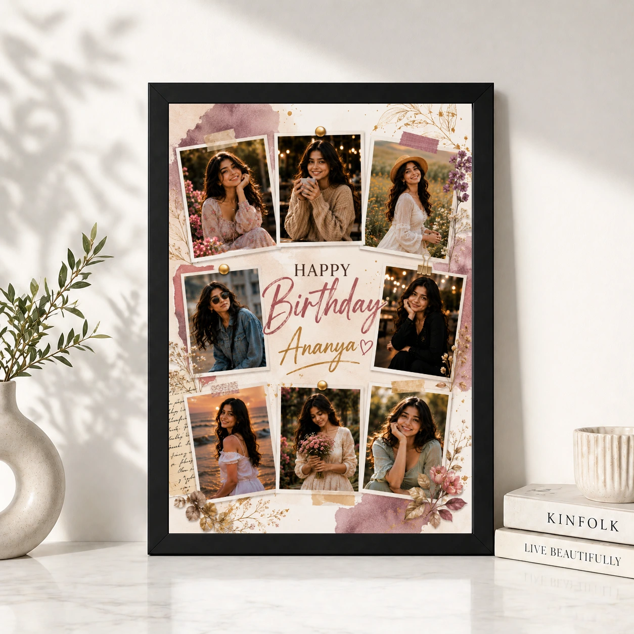Happy Birthday Photo Frame with Custom Name, view 4