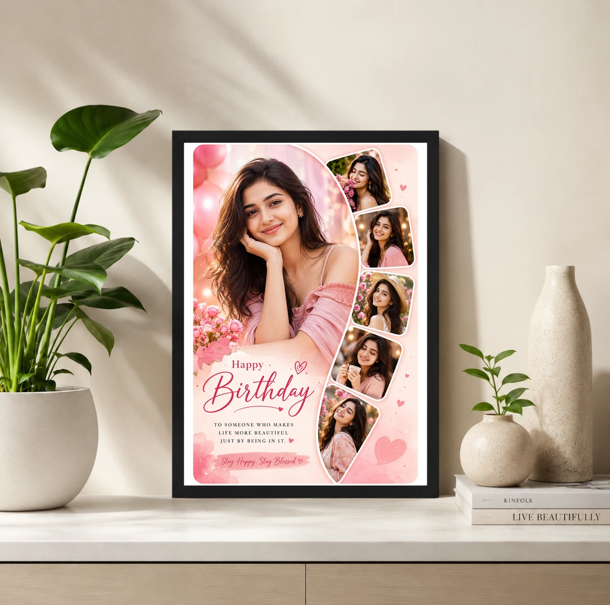 Happy Birthday Wife Collage Photo Frame Couple Portrait, view 2