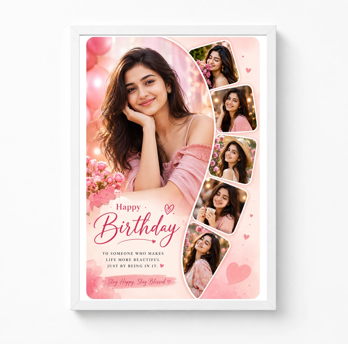 Happy Birthday Wife Collage Photo Frame Couple Portrait, view 3