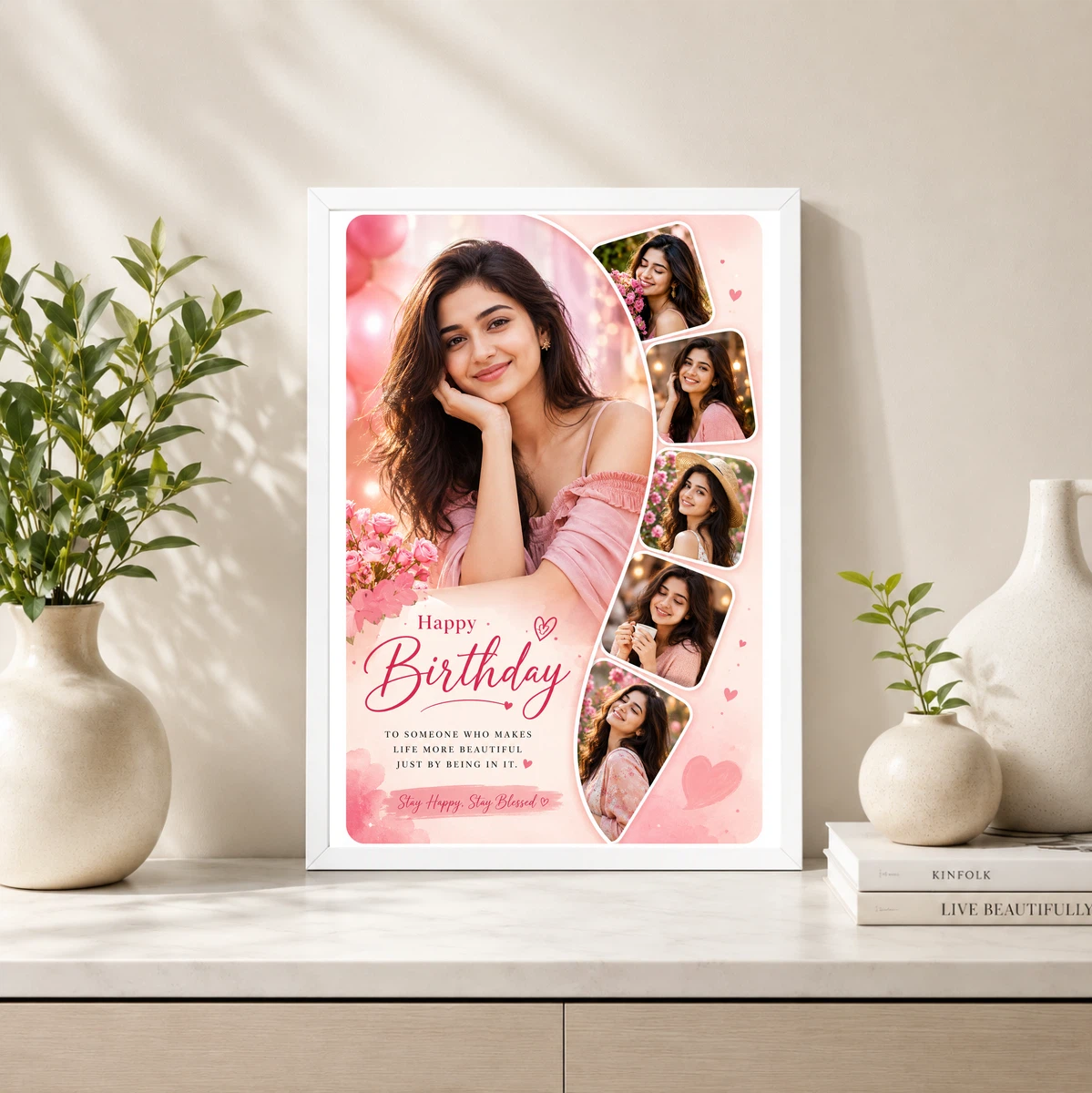 Happy Birthday Wife Collage Photo Frame Couple Portrait, view 4