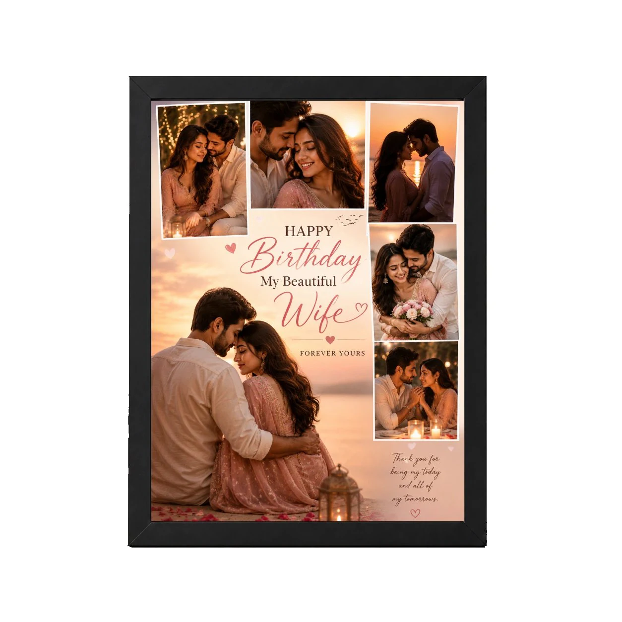 Happy Birthday Wife Photo Frame Couple Theme