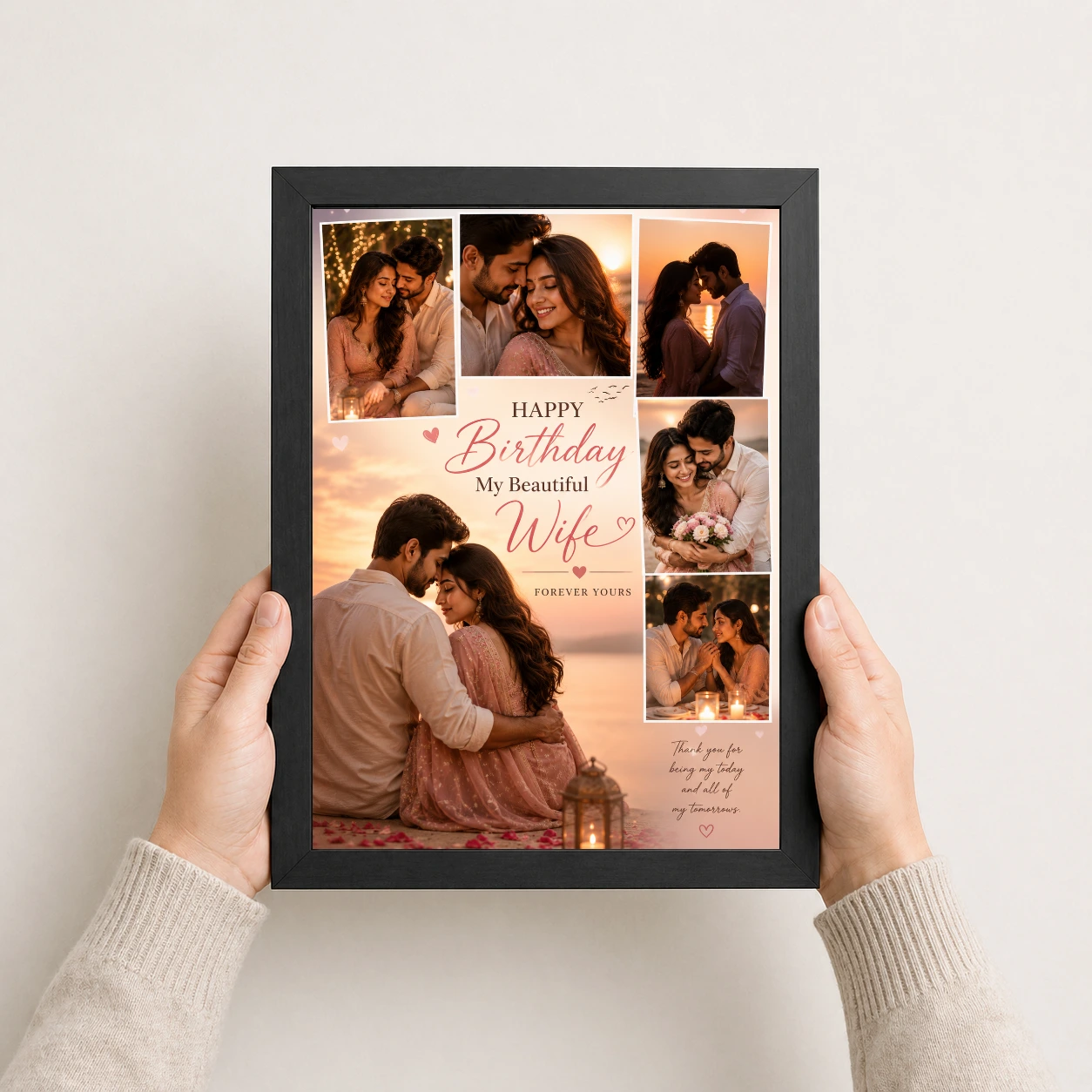 Happy Birthday Wife Photo Frame Couple Theme, view 3