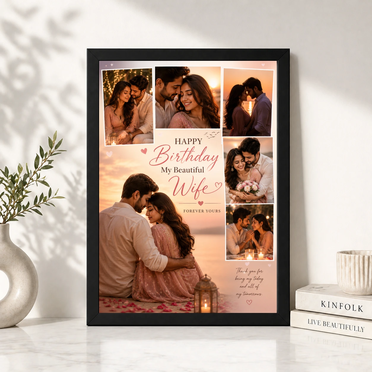 Happy Birthday Wife Photo Frame Couple Theme, view 4